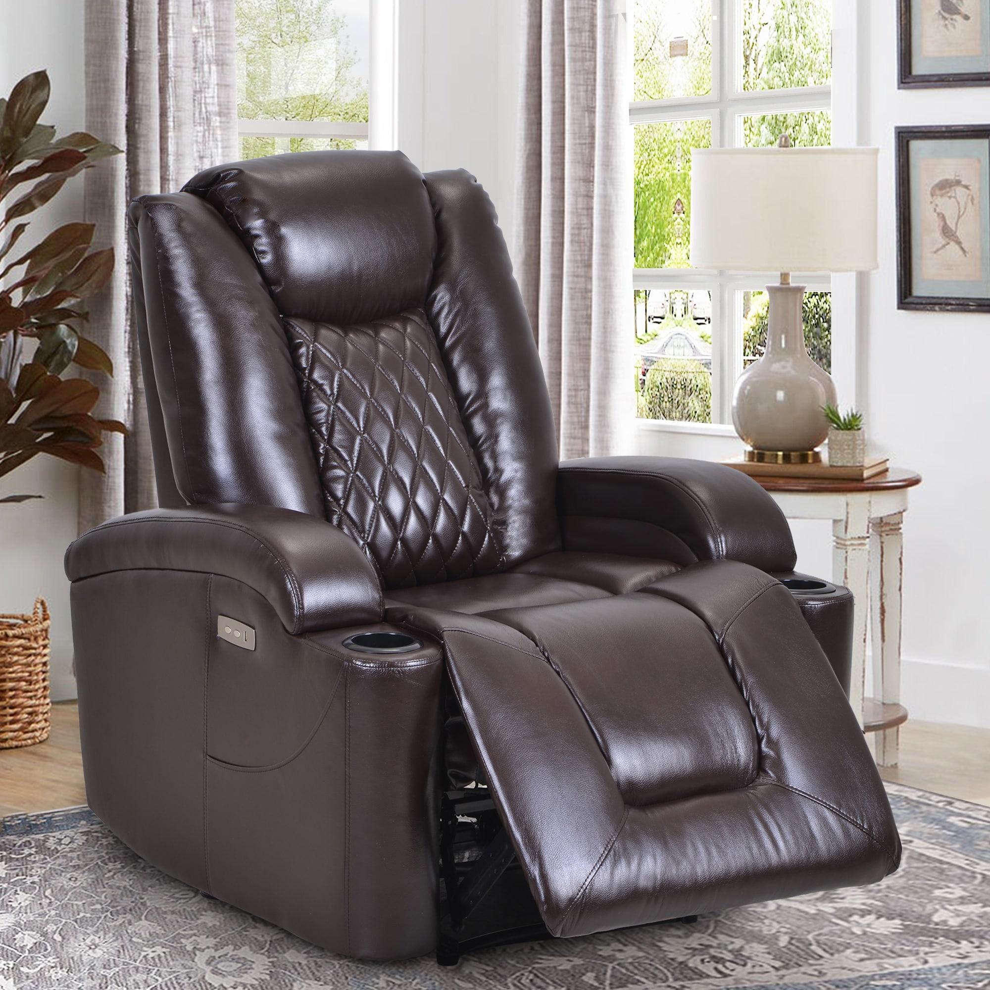 Nestfair PU Power Motion Recliner with USB Charge Port and Cup Holder Deals